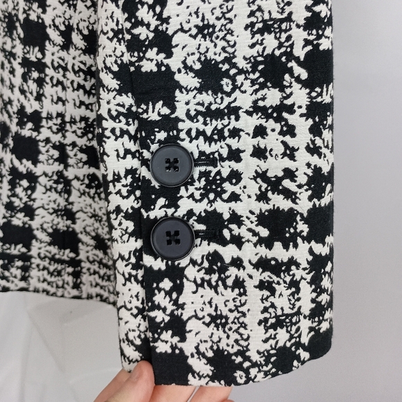 Black White SEMANTIKS Houndstooth Preppy Business Vintage Blazer S (#1,341)(C) - Picture 8 of 10